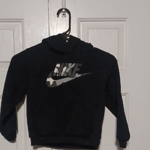 Nike Black Hoodie with Camouflage Boys Size 7